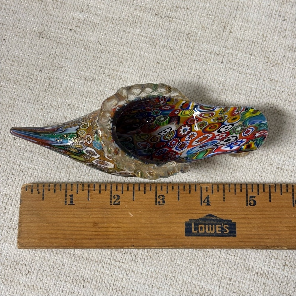 GlassOfVenice Murano Glass Golden Quilt Millefiori Slipper - Picture 8 of 8